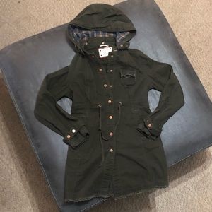 Free People olive hooded jacket size 4